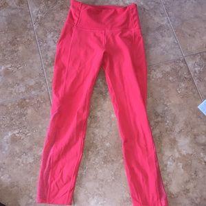 Fluorescent orange/melon workout leggings